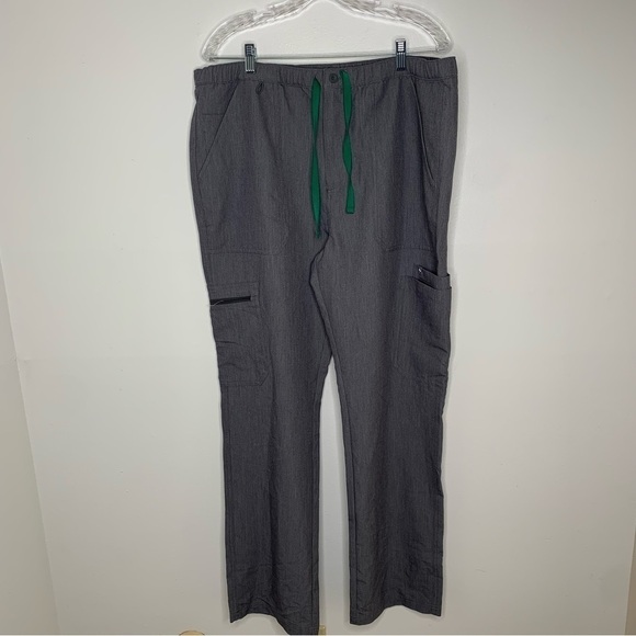 Figs dark grey cargo straight leg scrub pants - Picture 2 of 8